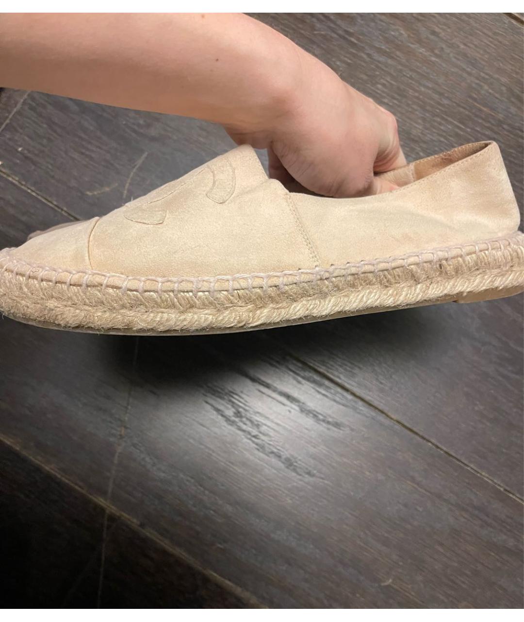 CHANEL Бежевые замшевые эспадрильи, фото 6