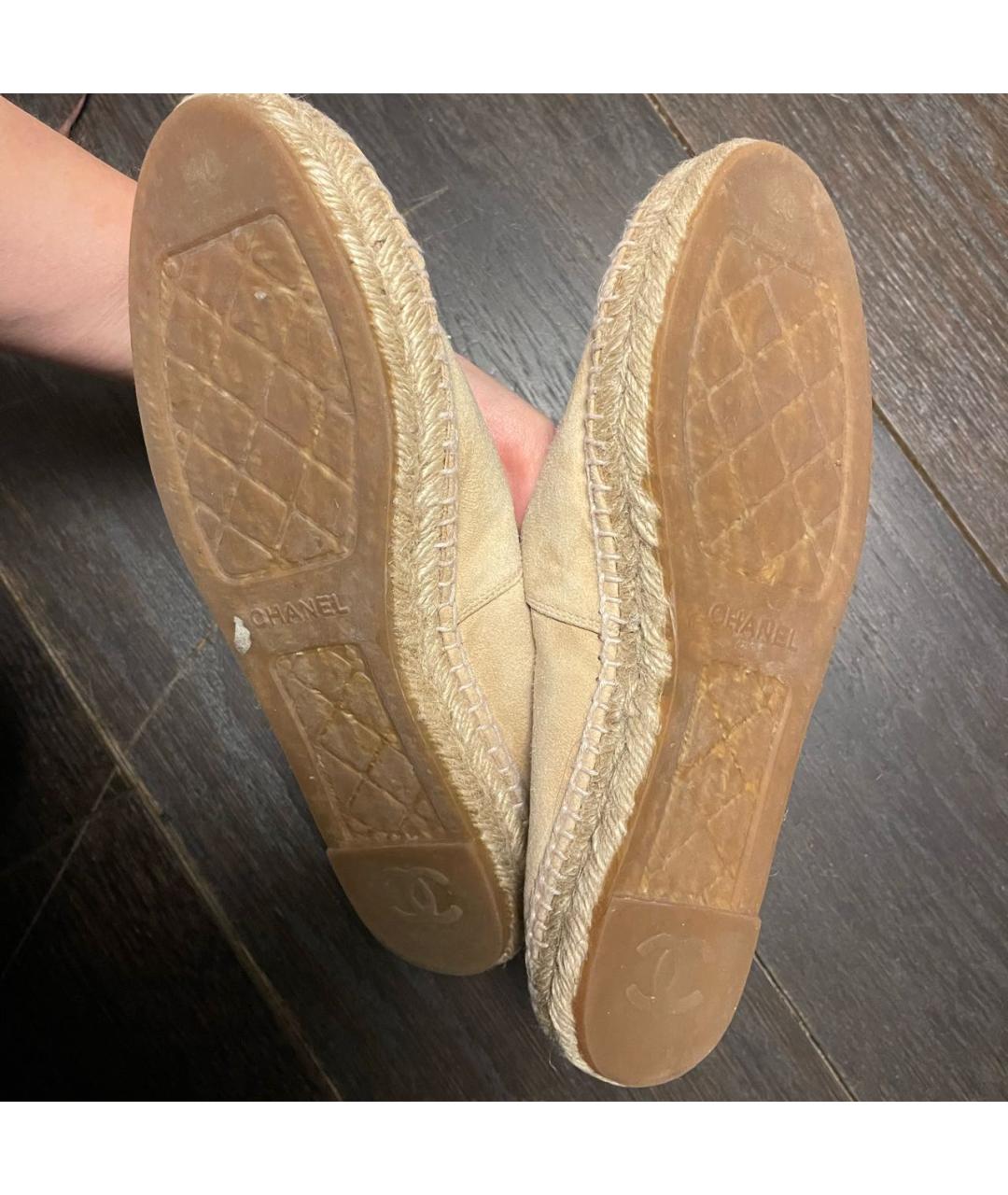 CHANEL Бежевые замшевые эспадрильи, фото 4