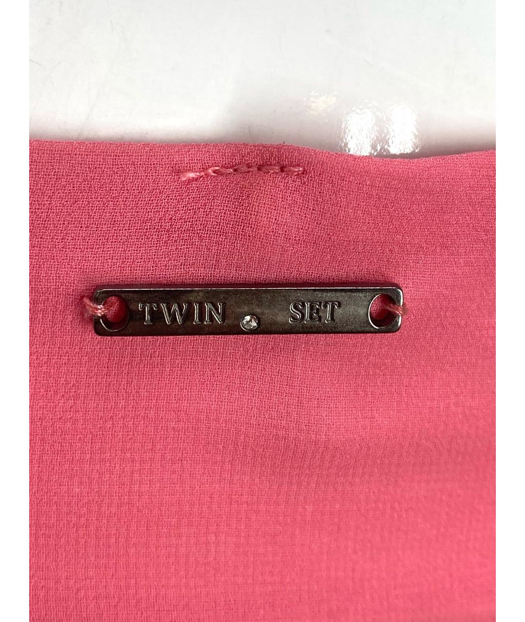 TWIN-SET Коралловое полиэстеровое коктейльное платье, фото 4