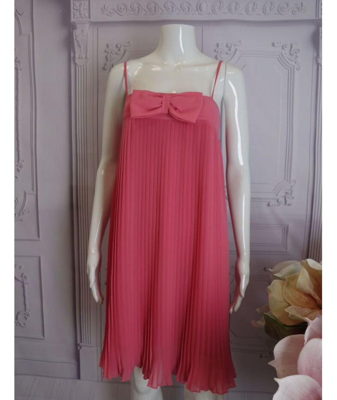TWIN-SET Коралловое полиэстеровое коктейльное платье, фото 5