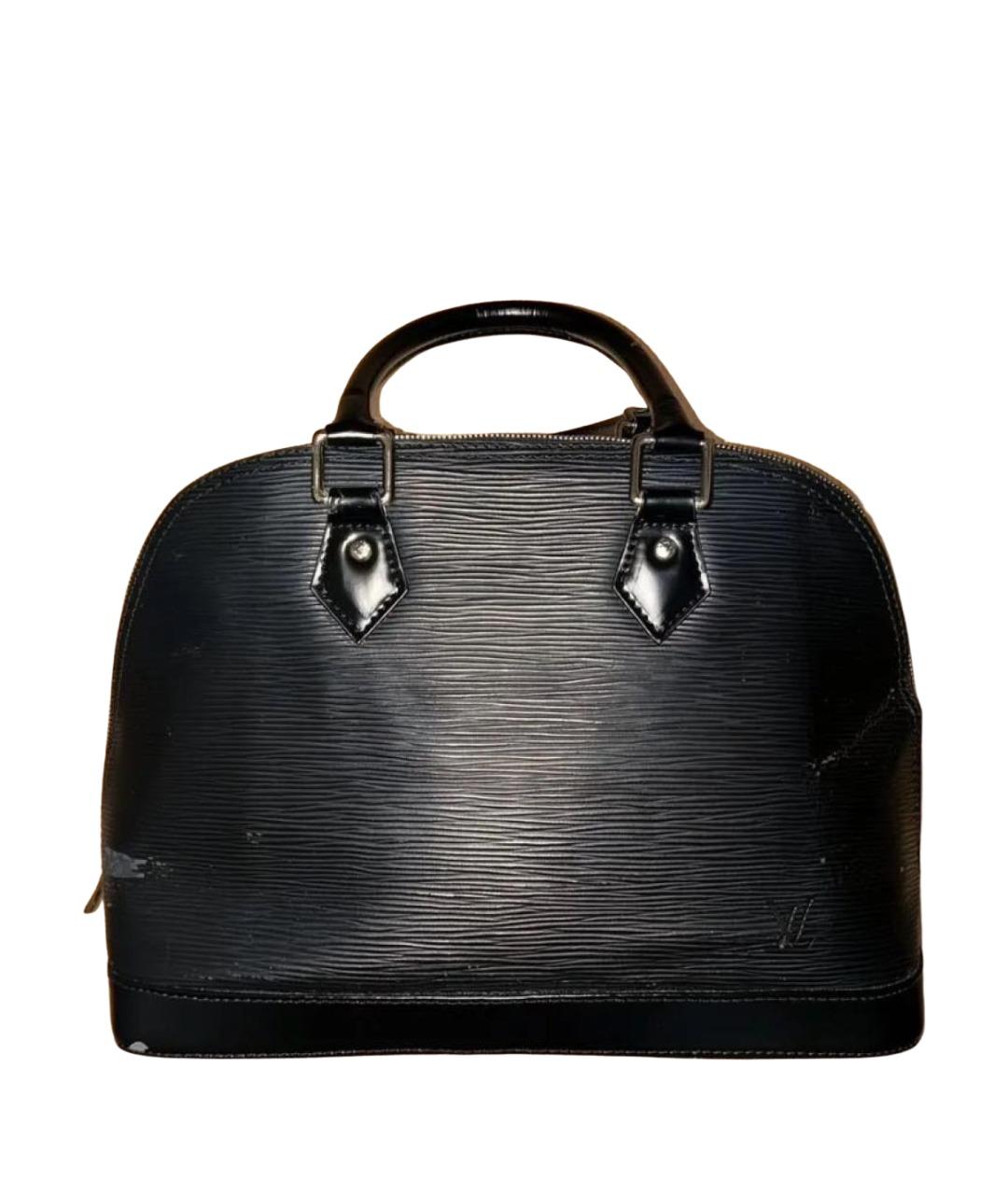 LOUIS VUITTON Черная кожаная сумка с короткими ручками, фото 1