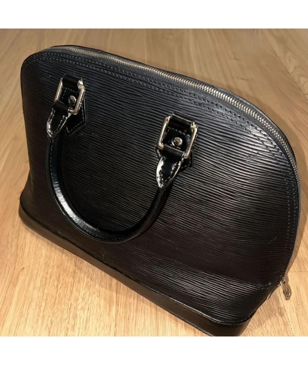 LOUIS VUITTON Черная кожаная сумка с короткими ручками, фото 3