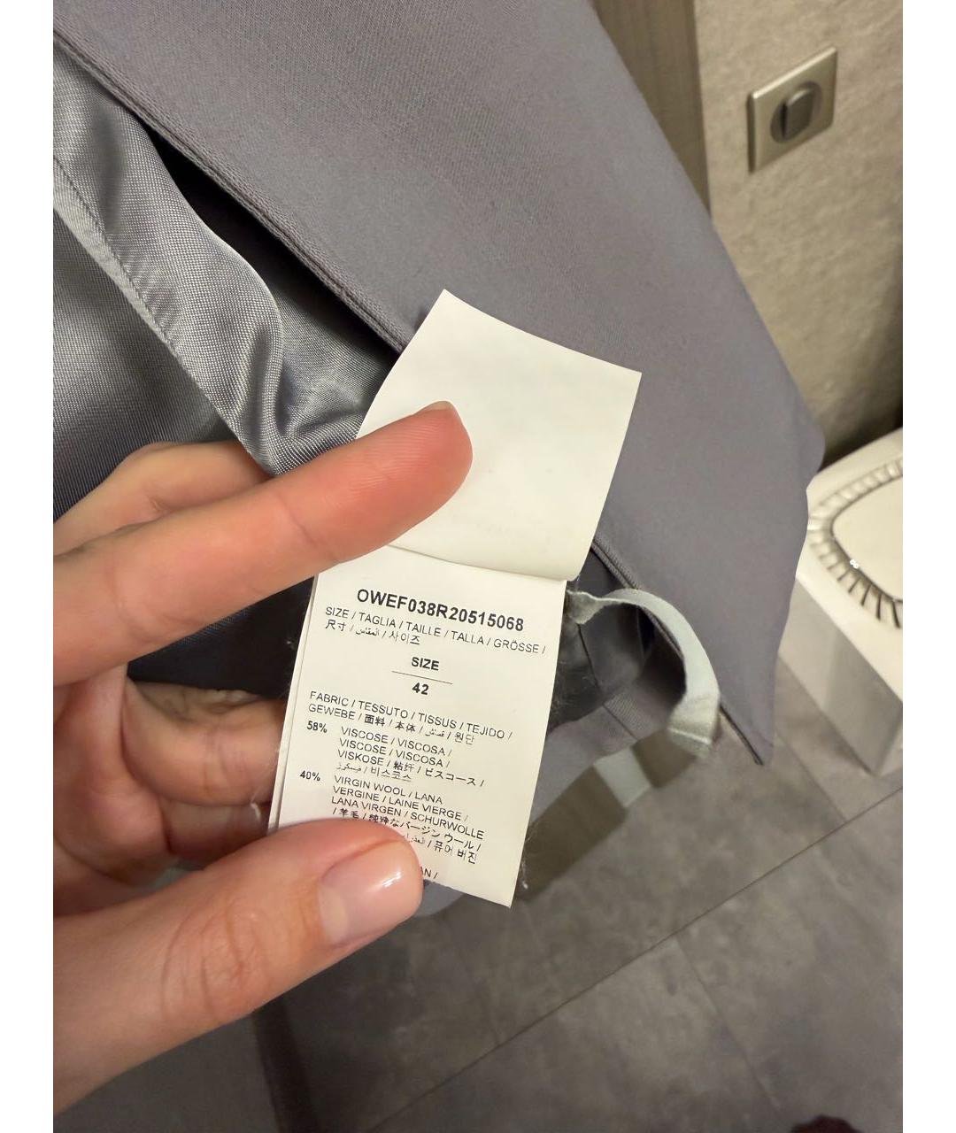 OFF-WHITE Серый вискозный жакет/пиджак, фото 4