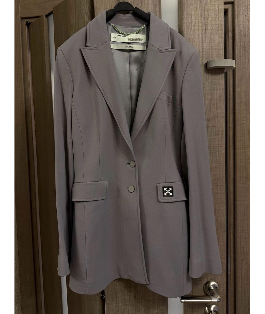 OFF-WHITE Серый вискозный жакет/пиджак, фото 8