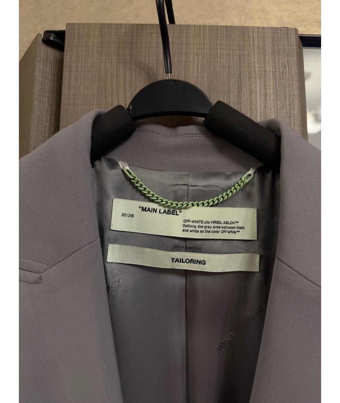 OFF-WHITE Серый вискозный жакет/пиджак, фото 5