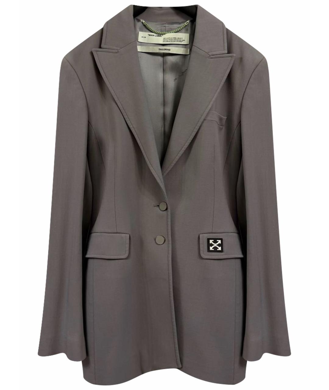 OFF-WHITE Серый вискозный жакет/пиджак, фото 1