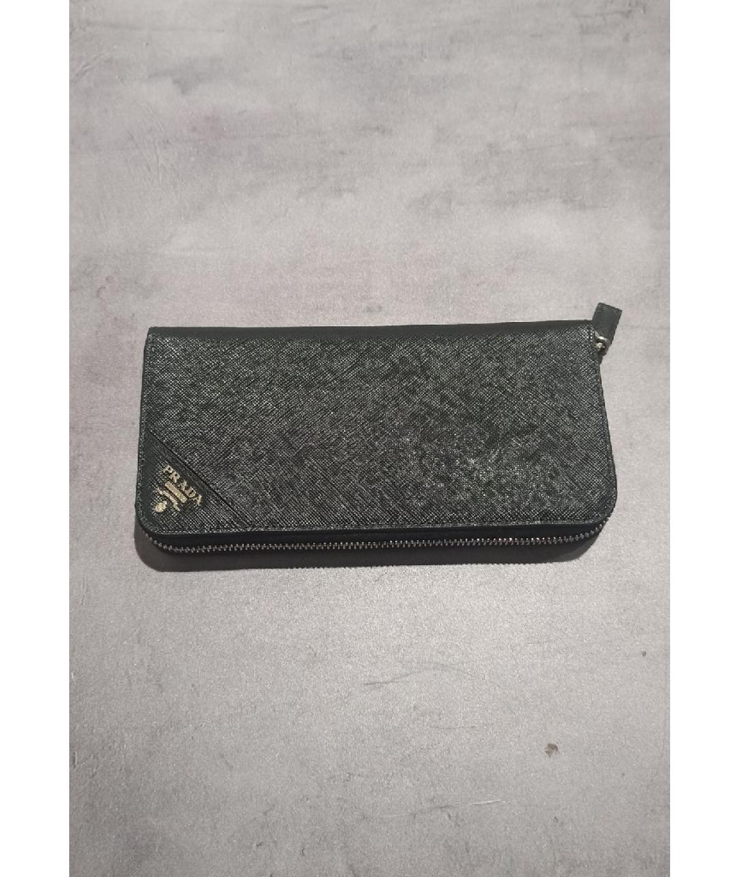 PRADA Черный кожаный кошелек, фото 7