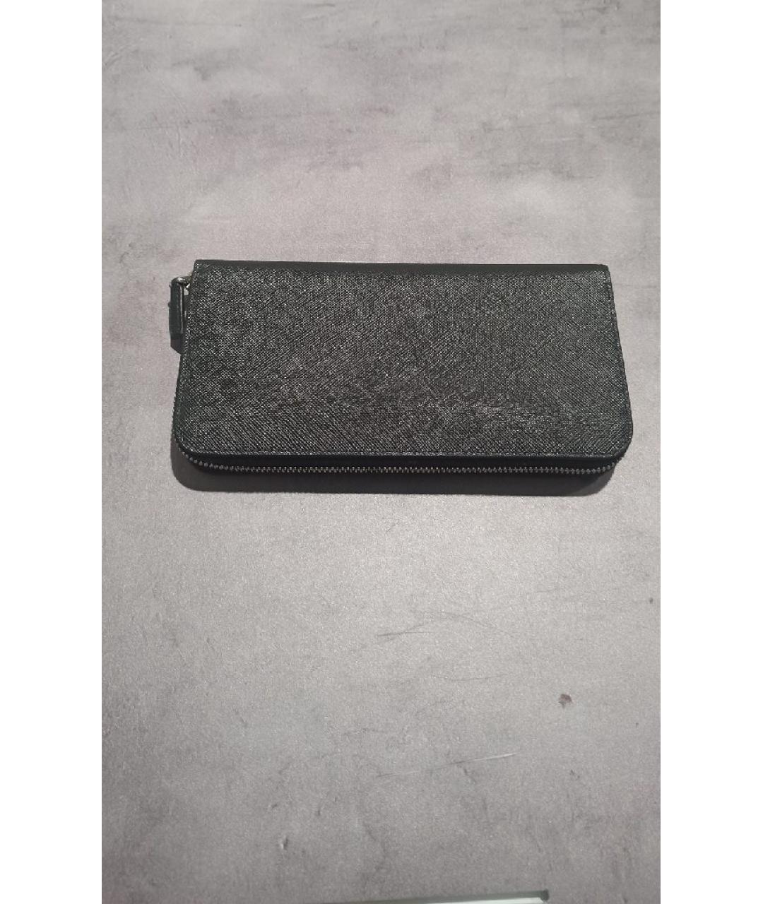 PRADA Черный кожаный кошелек, фото 2