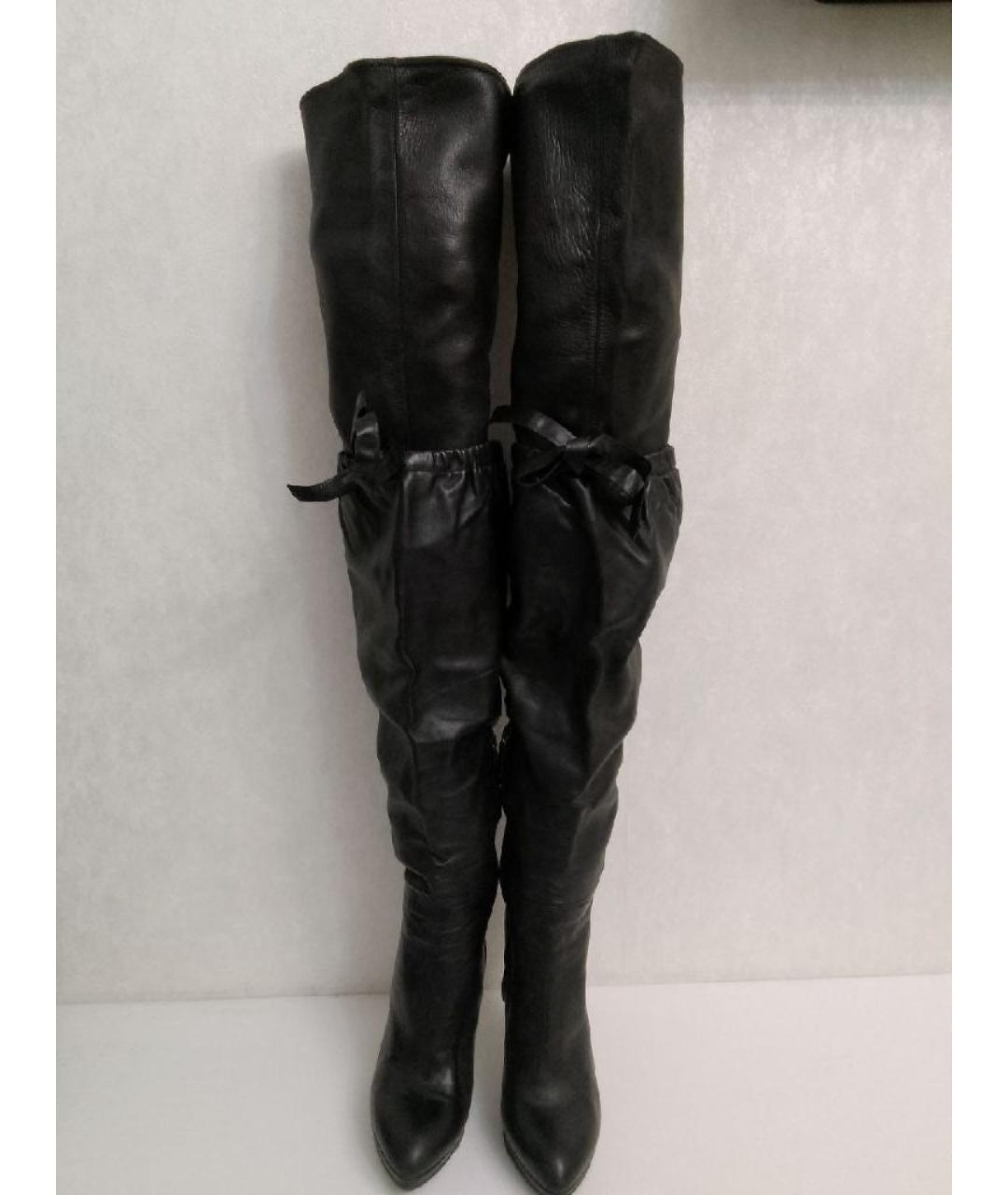 PRADA Черные кожаные ботфорты, фото 2