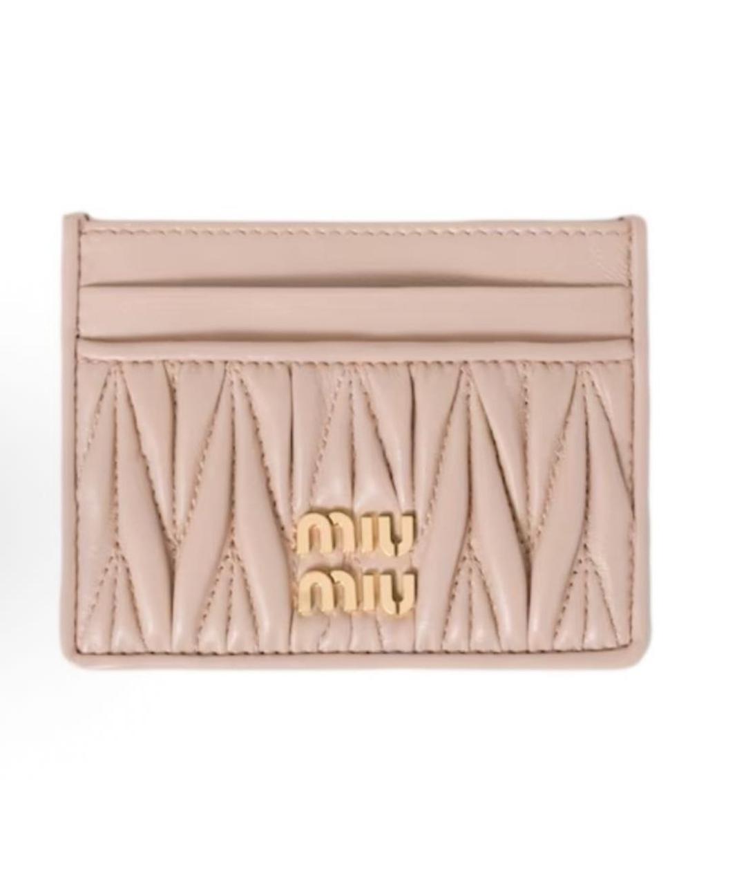 MIU MIU Розовый кожаный кардхолдер, фото 6