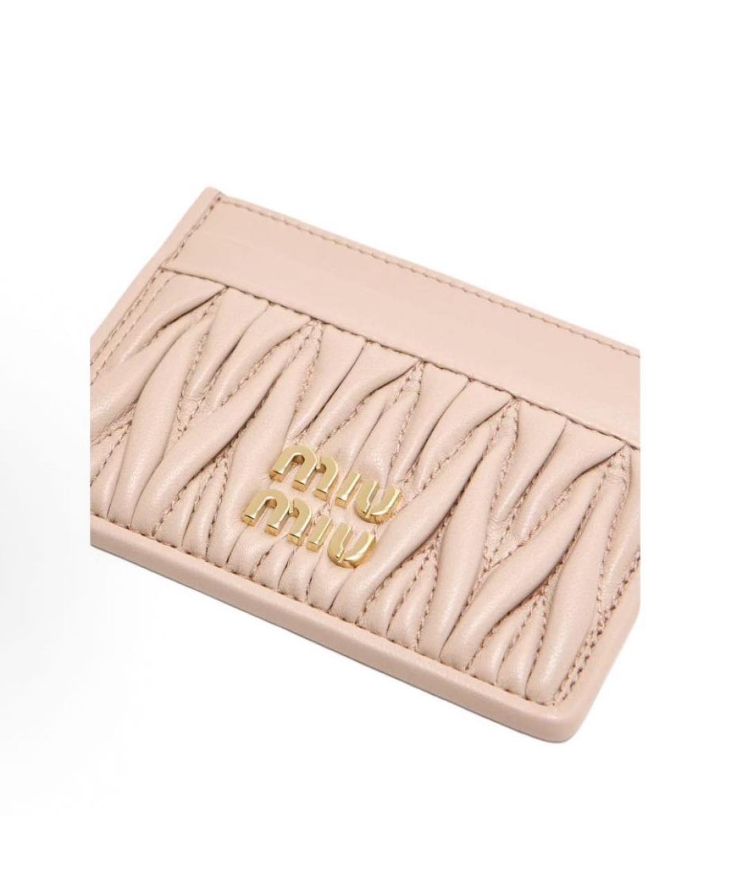 MIU MIU Розовый кожаный кардхолдер, фото 4