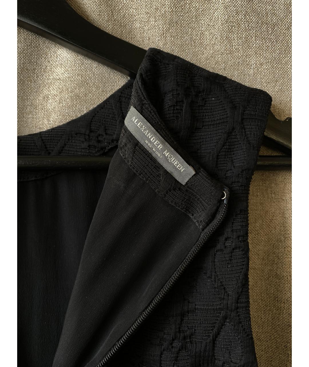 ALEXANDER MCQUEEN Черное шелковое вечернее платье, фото 4