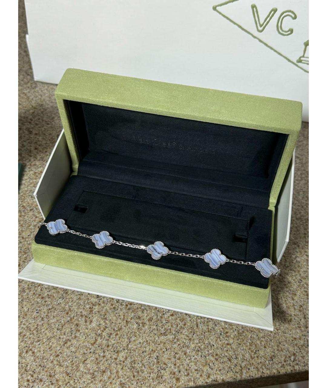 VAN CLEEF & ARPELS Голубой браслет из белого золота, фото 7