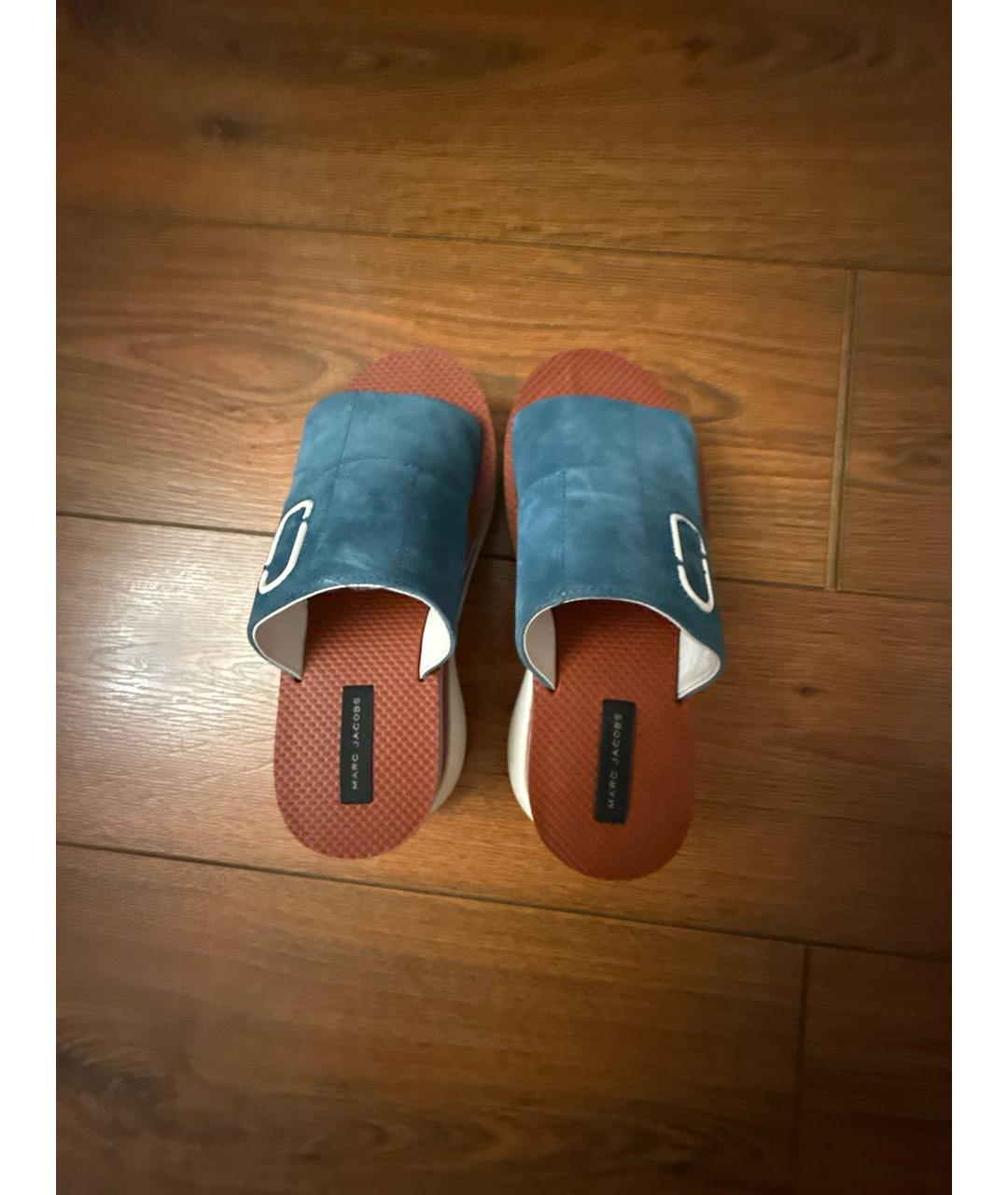 MARC JACOBS Синие замшевые шлепанцы, фото 3