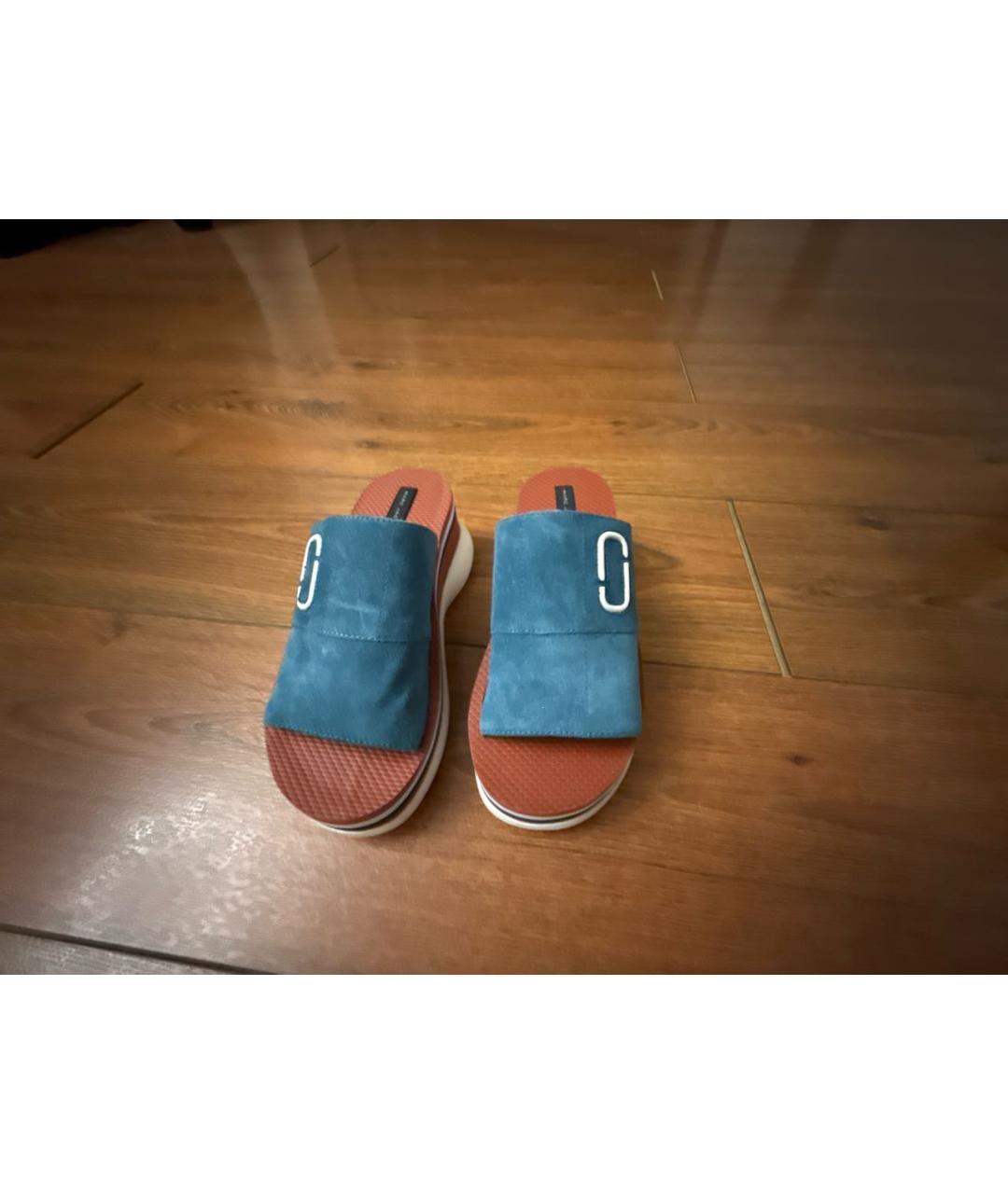 MARC JACOBS Синие замшевые шлепанцы, фото 2