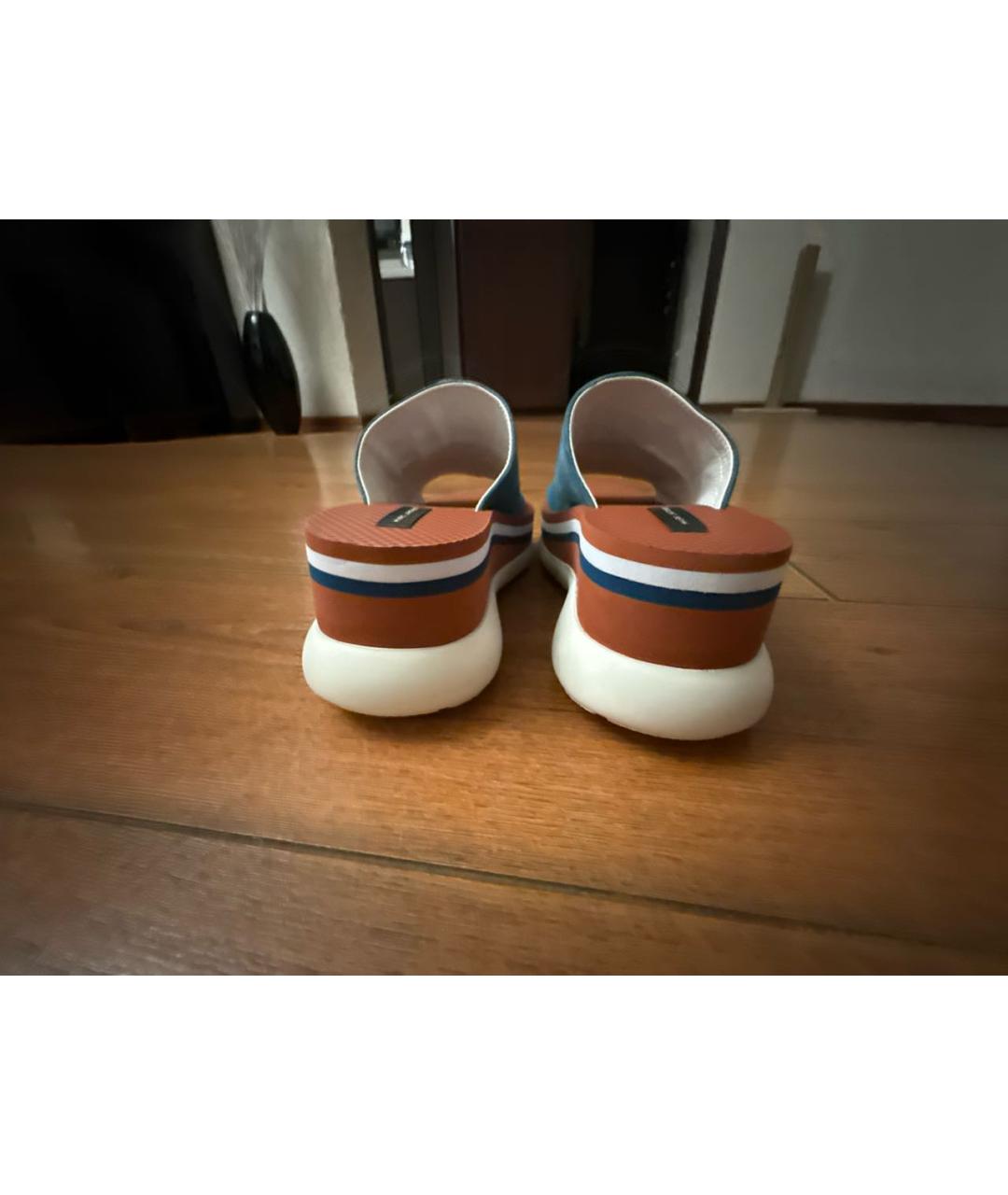 MARC JACOBS Синие замшевые шлепанцы, фото 4