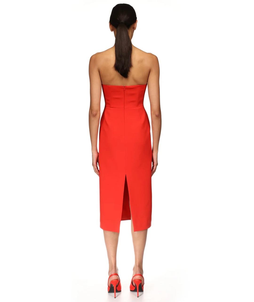 DAVID KOMA Красное вискозное коктейльное платье, фото 5