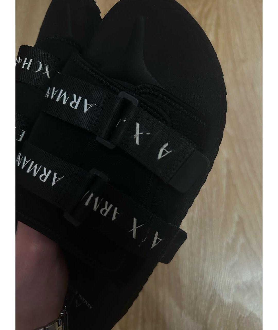 ARMANI EXCHANGE Черные шлепанцы, фото 6