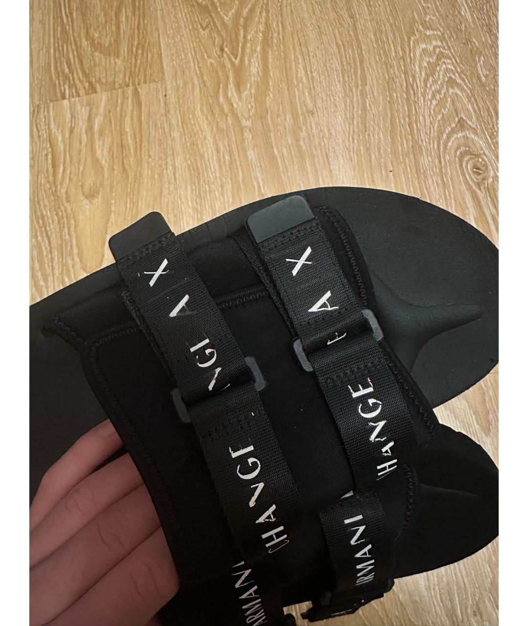ARMANI EXCHANGE Черные шлепанцы, фото 5