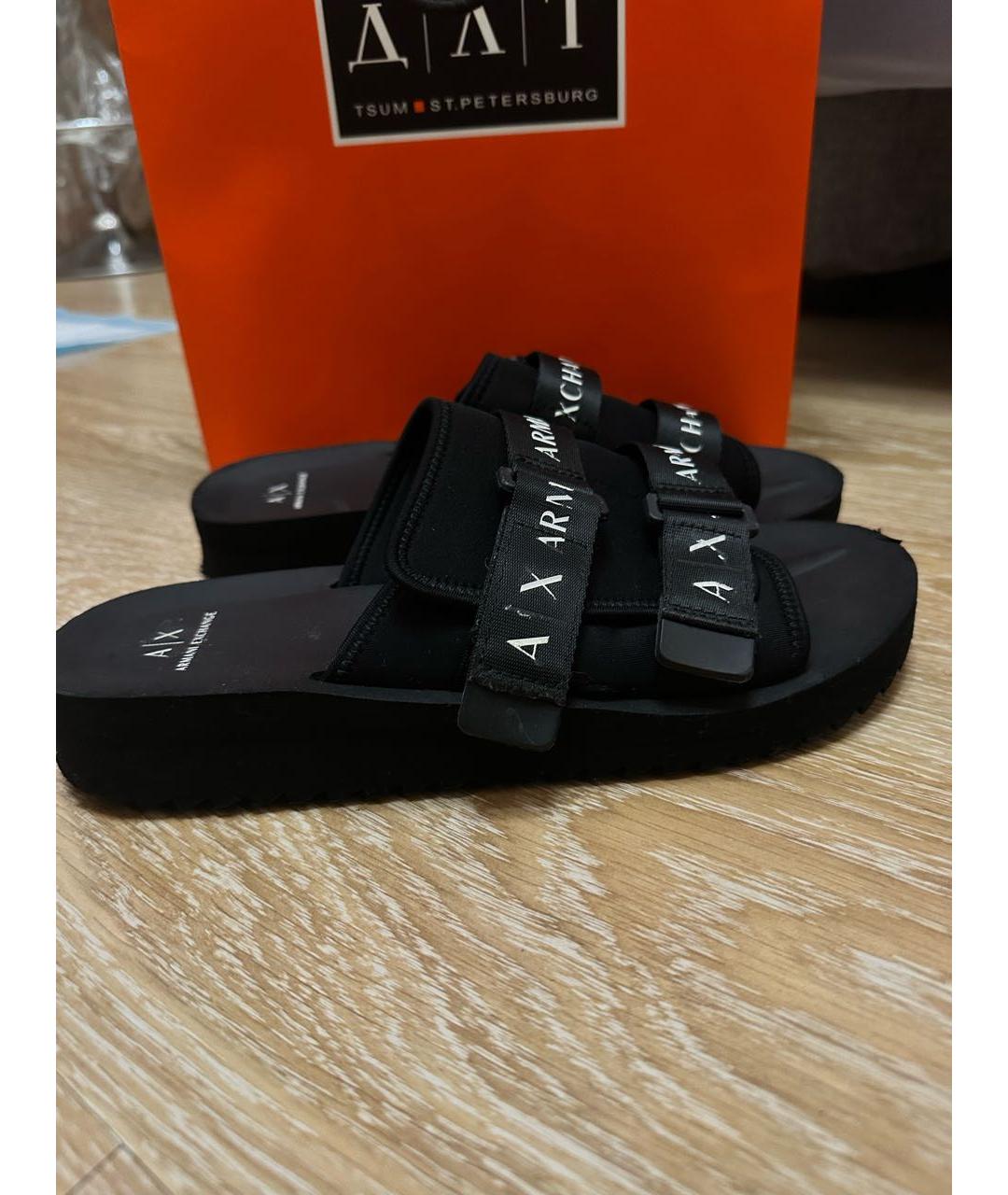 ARMANI EXCHANGE Черные шлепанцы, фото 9
