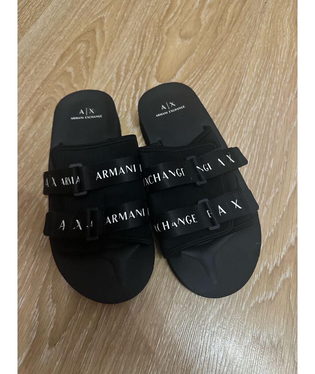 ARMANI EXCHANGE Черные шлепанцы, фото 8