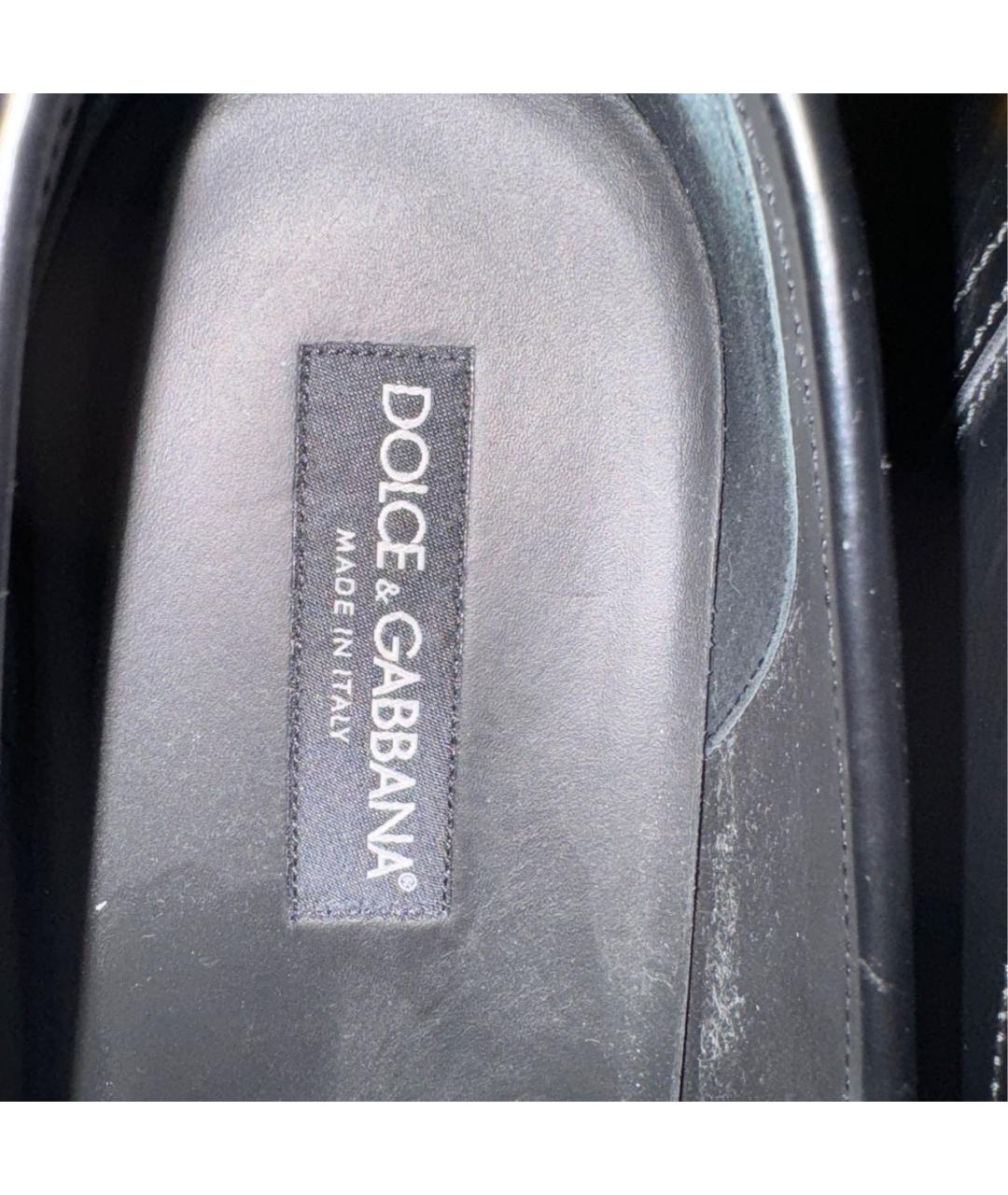 DOLCE&GABBANA Черные кожаные лоферы, фото 4