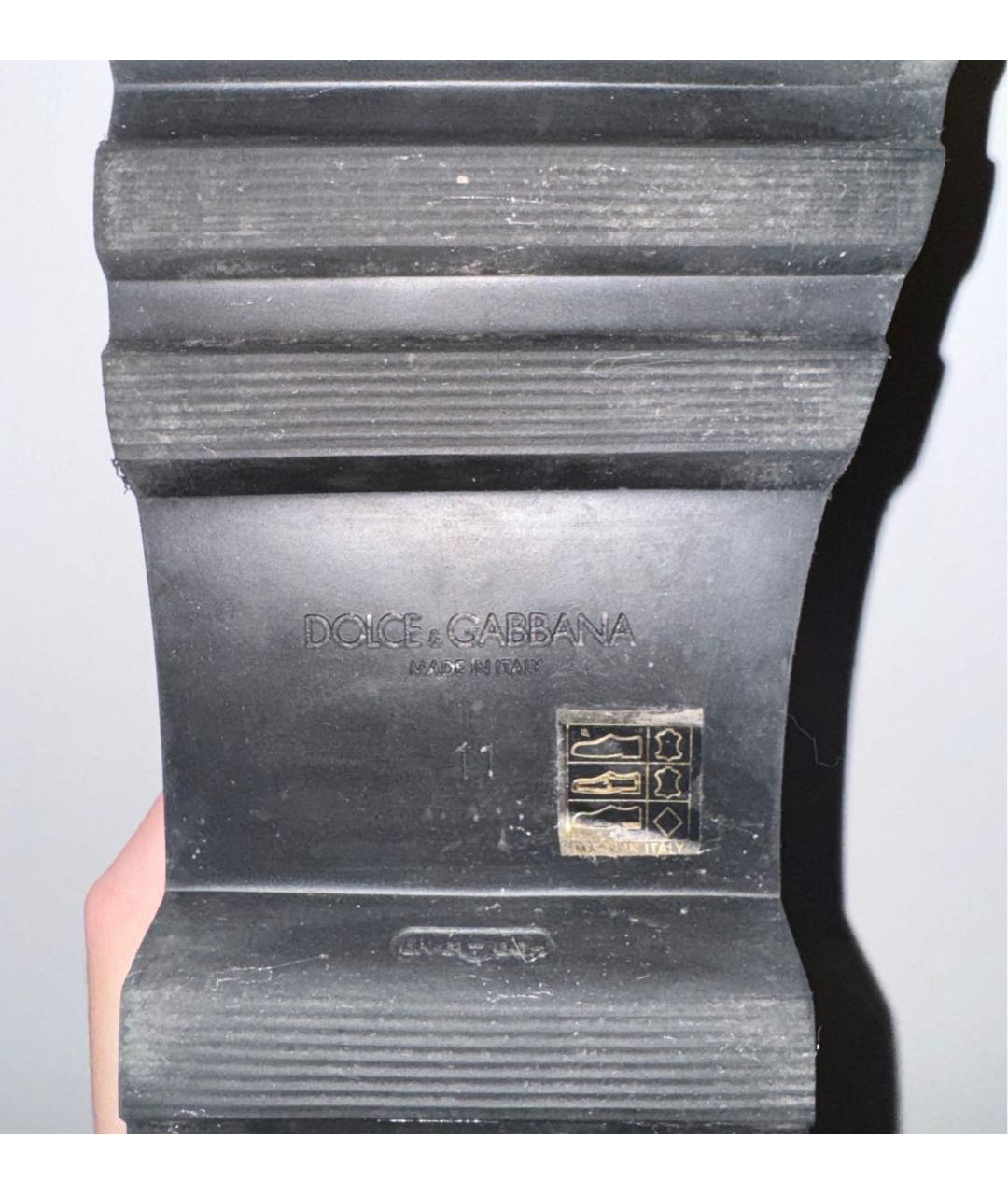 DOLCE&GABBANA Черные кожаные лоферы, фото 6