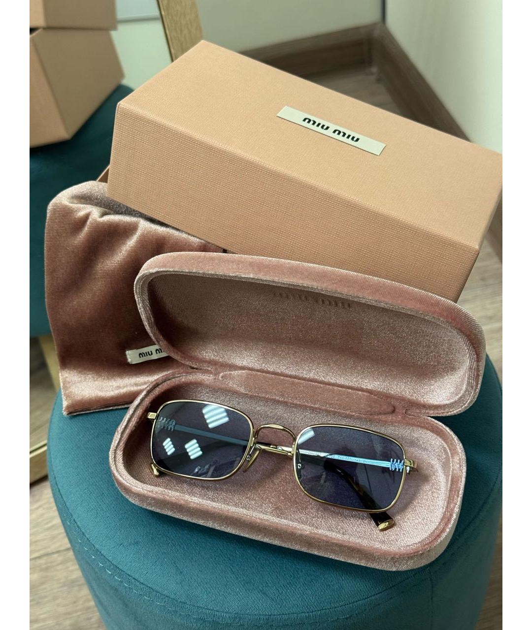 MIU MIU Голубые металлические солнцезащитные очки, фото 2