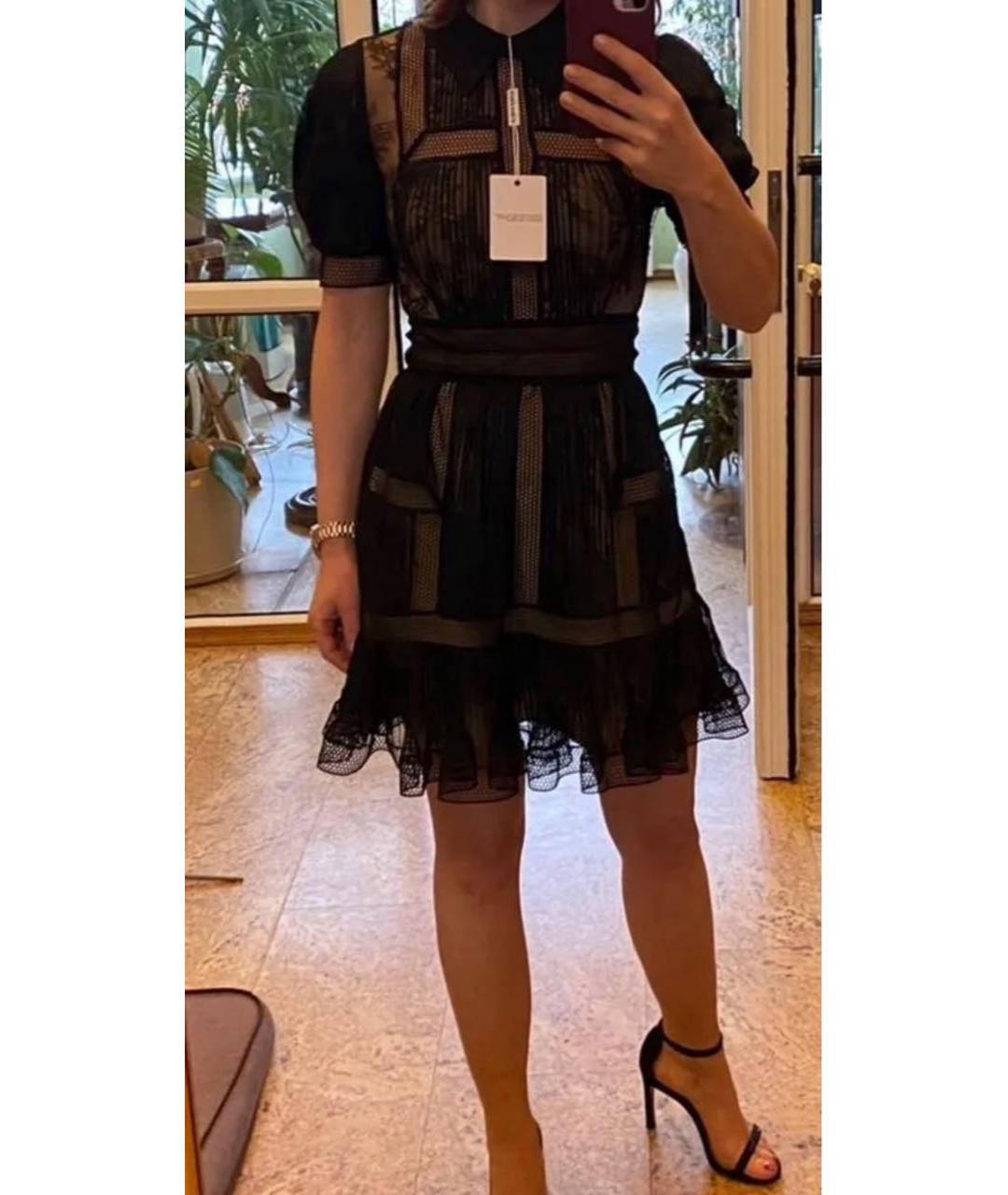 SELF-PORTRAIT Черное полиэстеровое коктейльное платье, фото 4