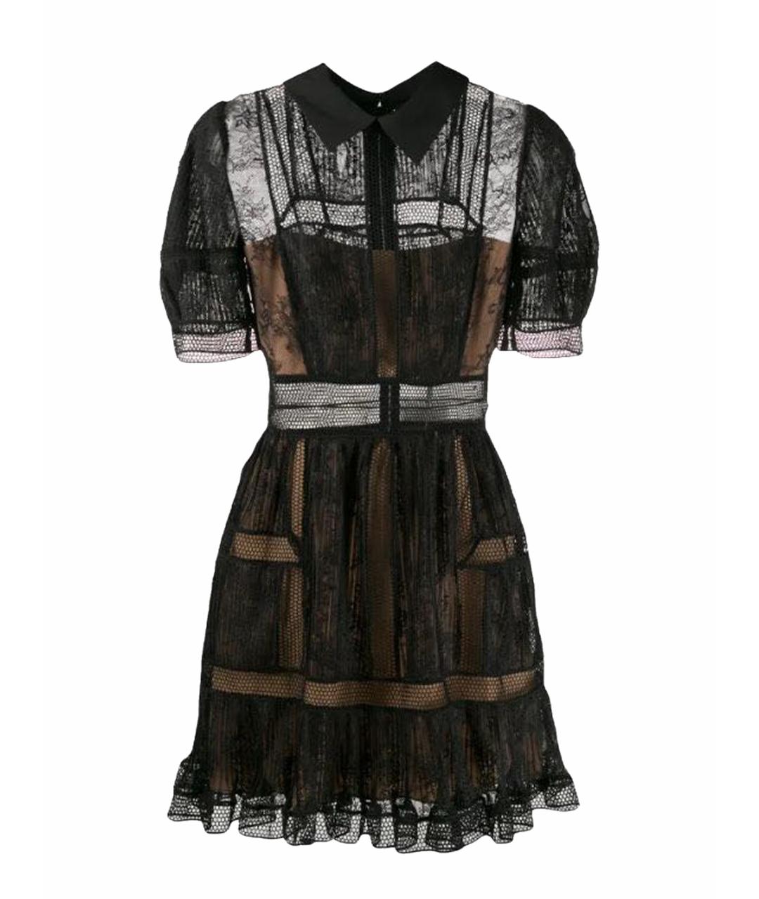 SELF-PORTRAIT Черное полиэстеровое коктейльное платье, фото 1