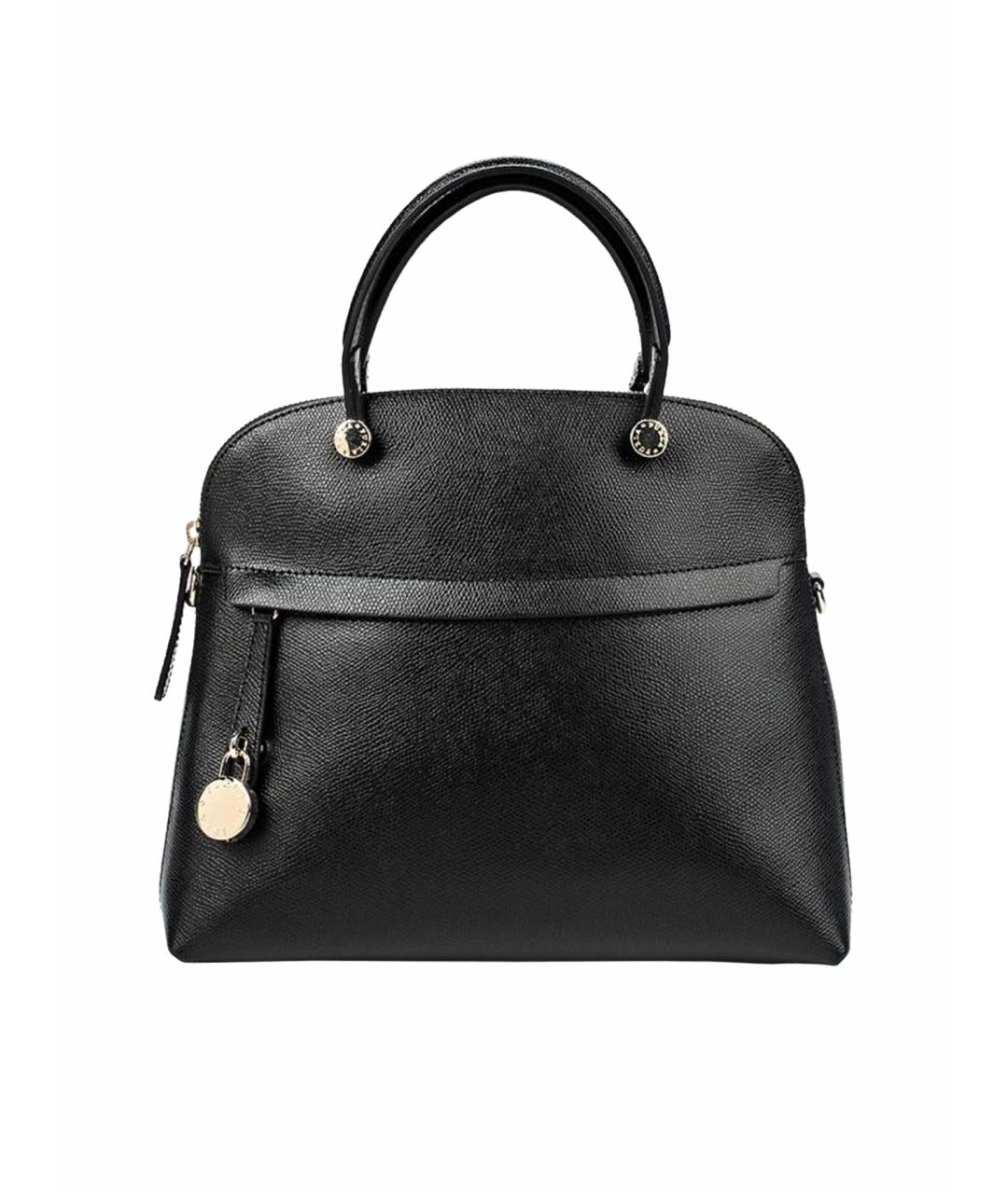 FURLA Черная кожаная сумка с короткими ручками, фото 1