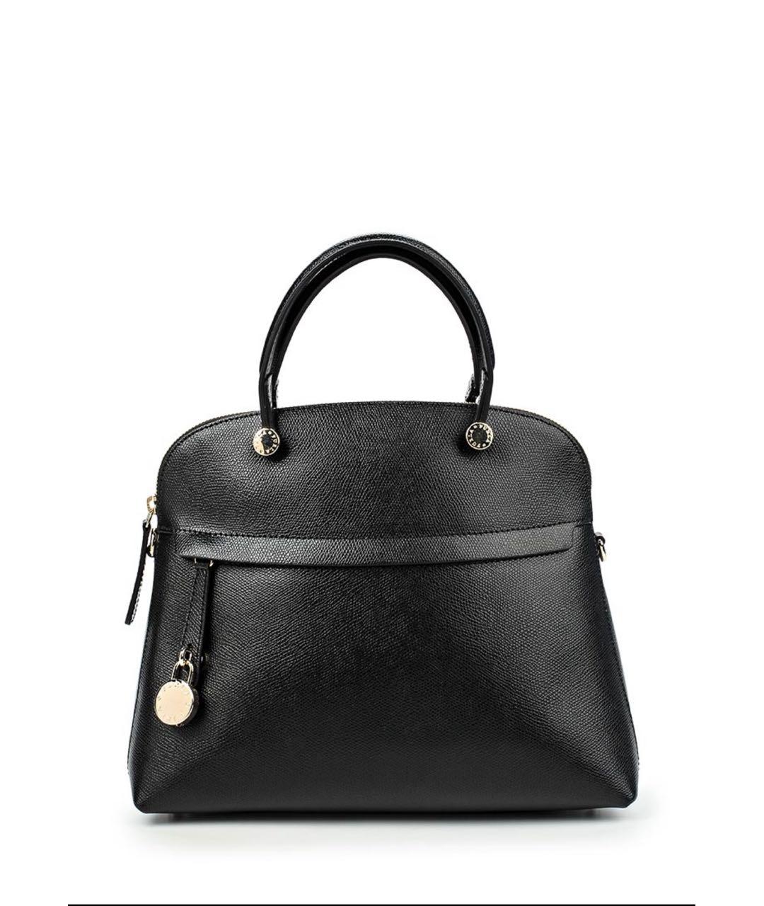 FURLA Черная кожаная сумка с короткими ручками, фото 5