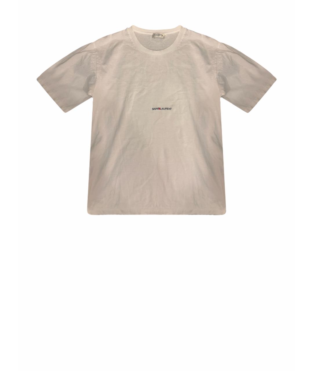 SAINT LAURENT Белая хлопковая футболка, фото 1