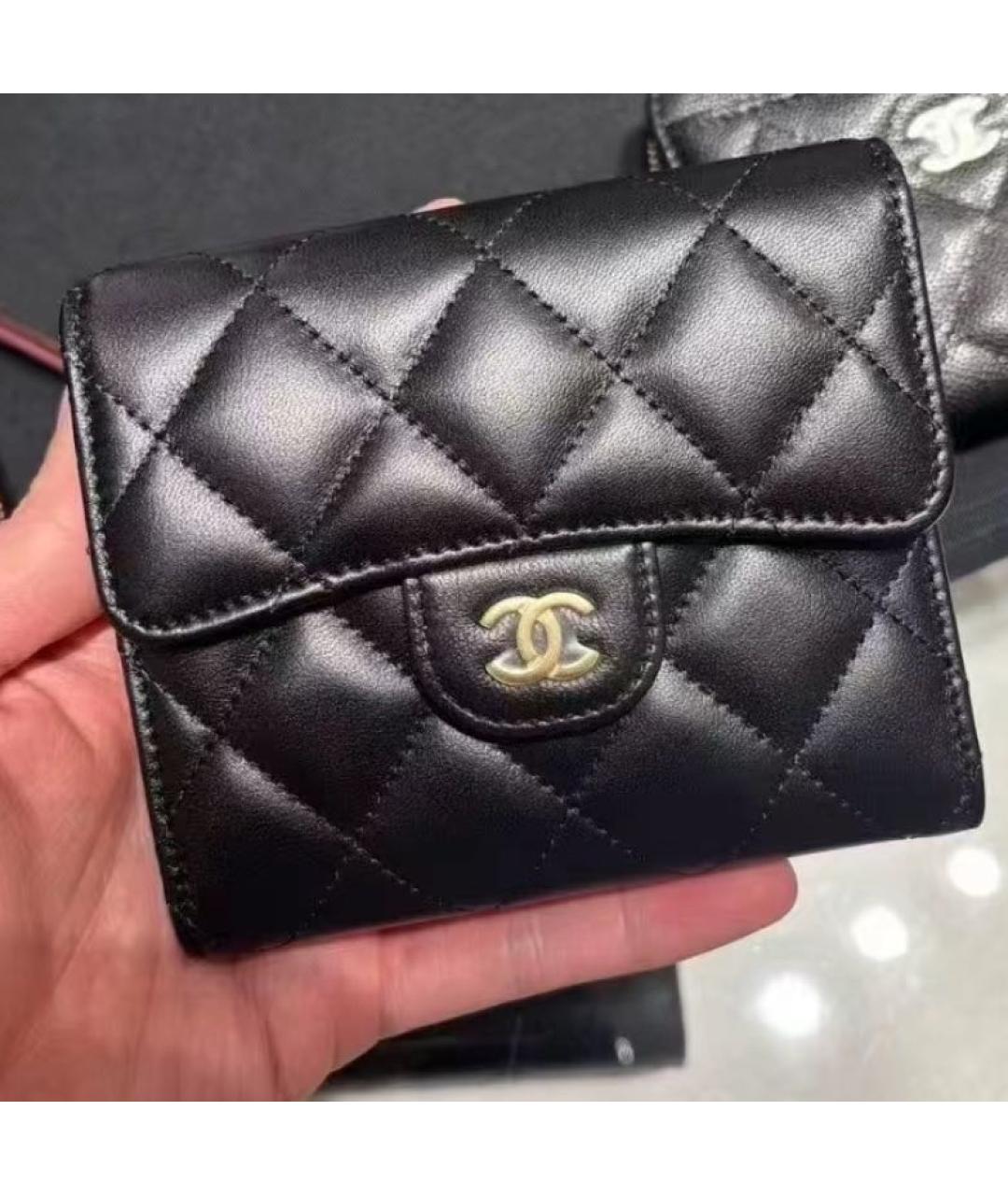 CHANEL Черный кожаный кошелек, фото 2
