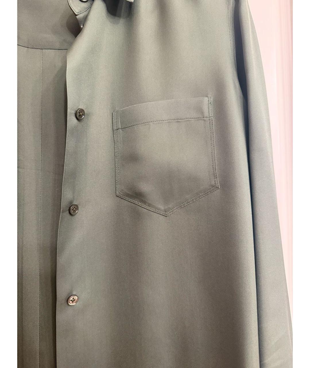 LORO PIANA Зеленая шелковая рубашка, фото 5