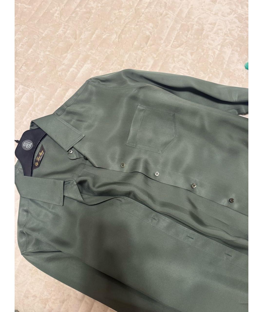 LORO PIANA Зеленая шелковая рубашка, фото 6