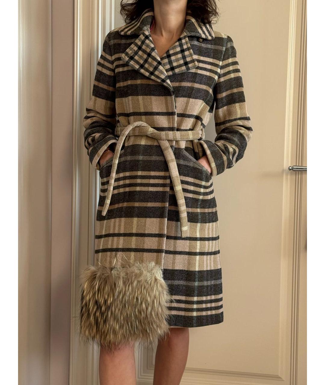 WEEKEND MAX MARA Бежевое шерстяное пальто, фото 7