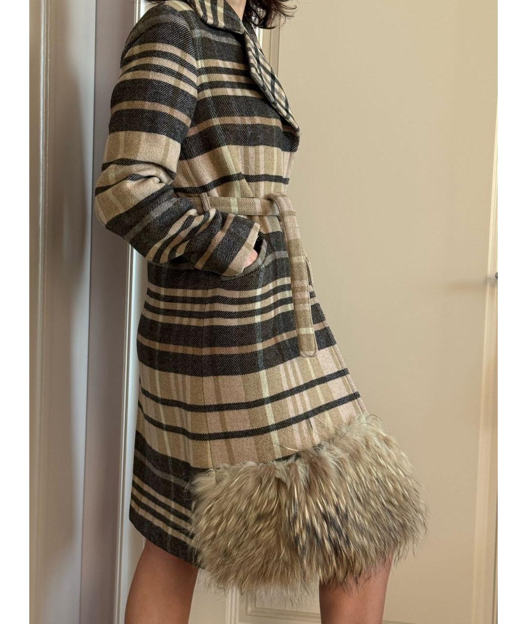 WEEKEND MAX MARA Бежевое шерстяное пальто, фото 5