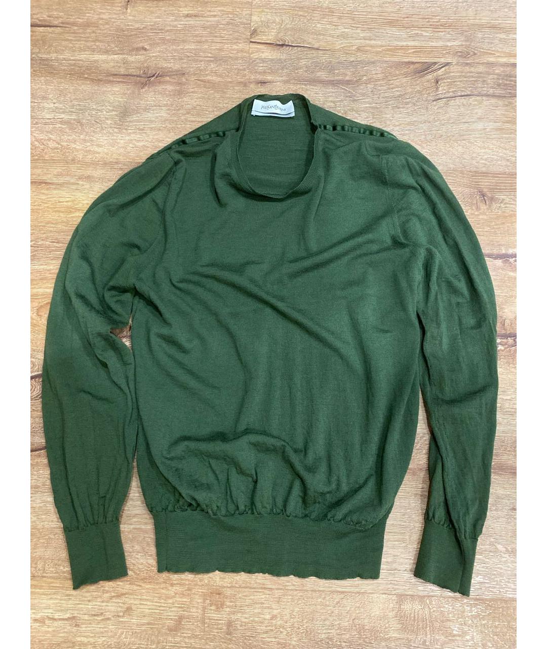 SAINT LAURENT Зеленый шерстяной джемпер / свитер, фото 8