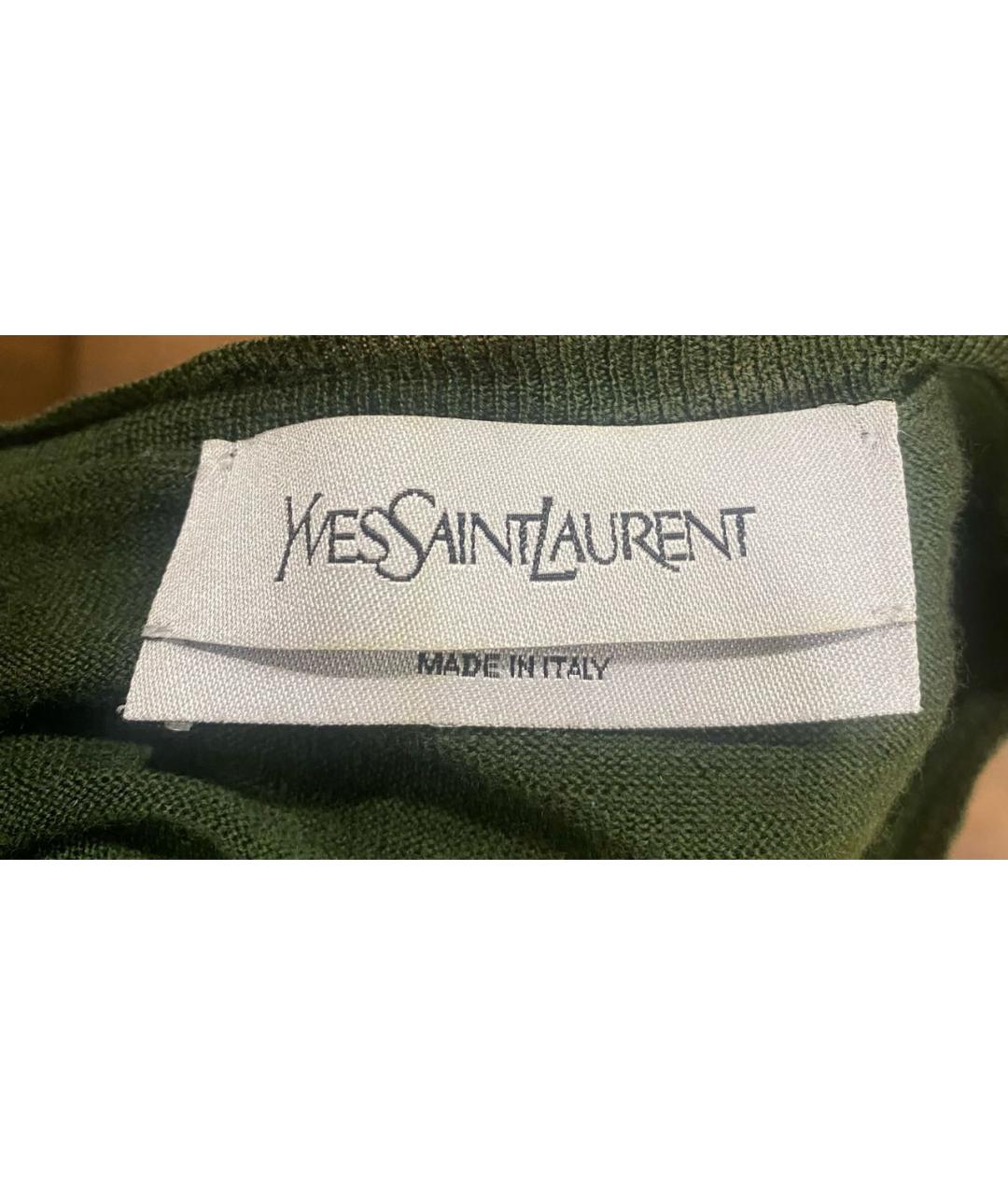 SAINT LAURENT Зеленый шерстяной джемпер / свитер, фото 6