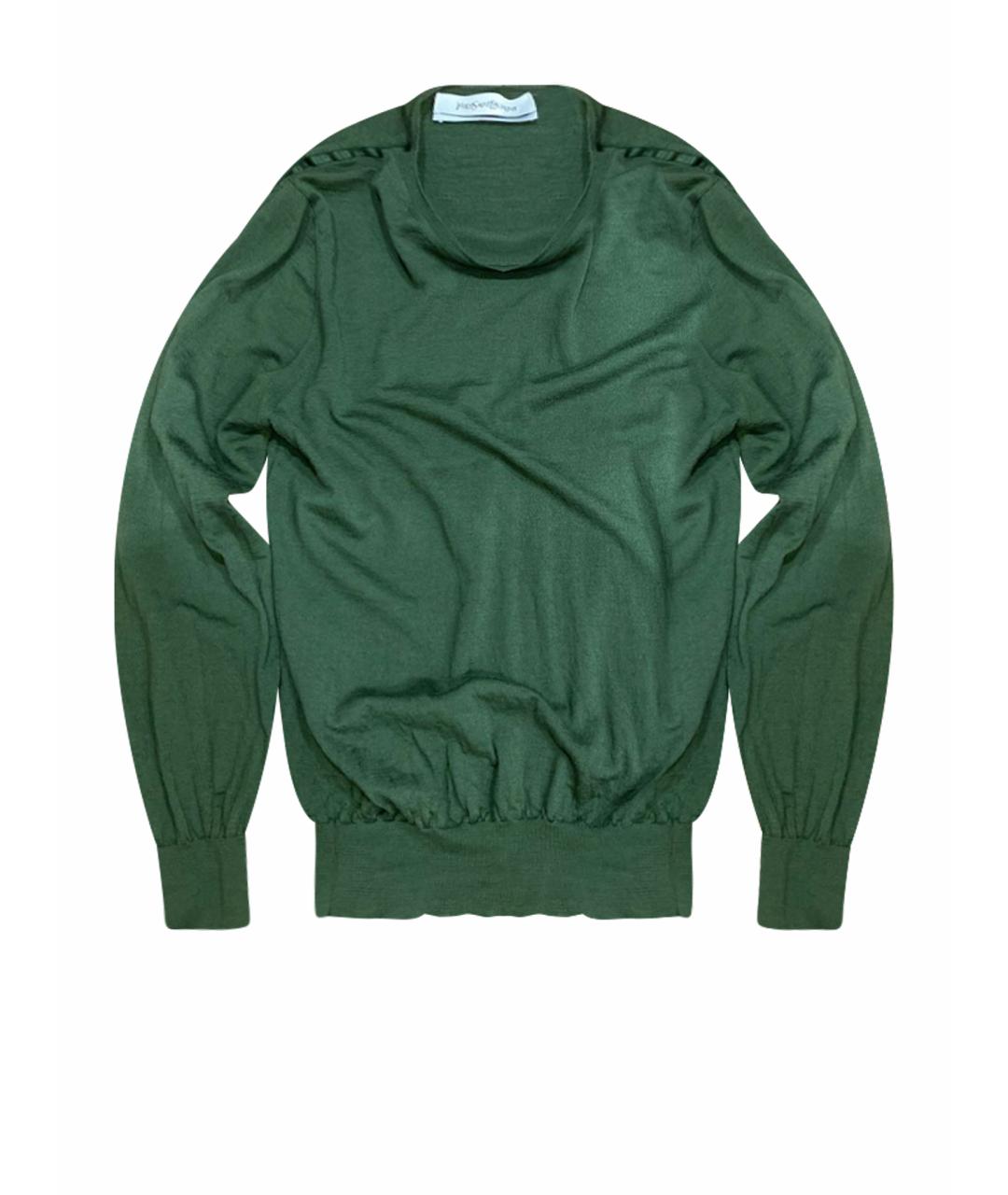 SAINT LAURENT Зеленый шерстяной джемпер / свитер, фото 1