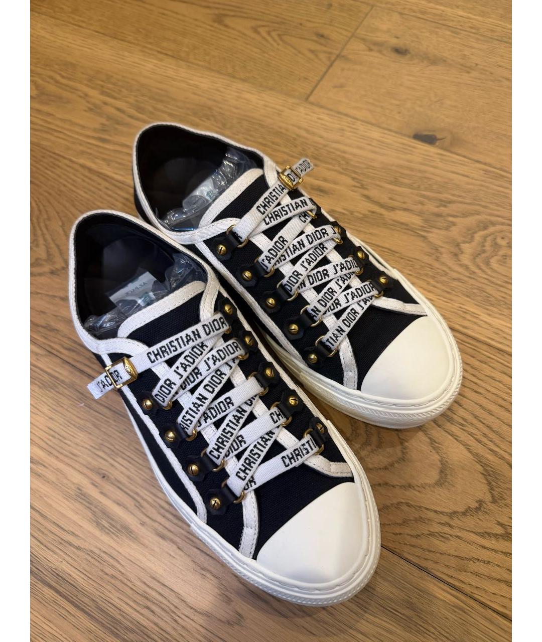 CHRISTIAN DIOR Черные текстильные кеды, фото 5