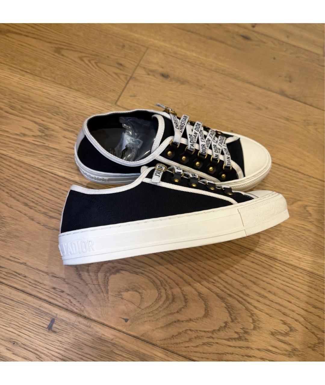 CHRISTIAN DIOR Черные текстильные кеды, фото 3