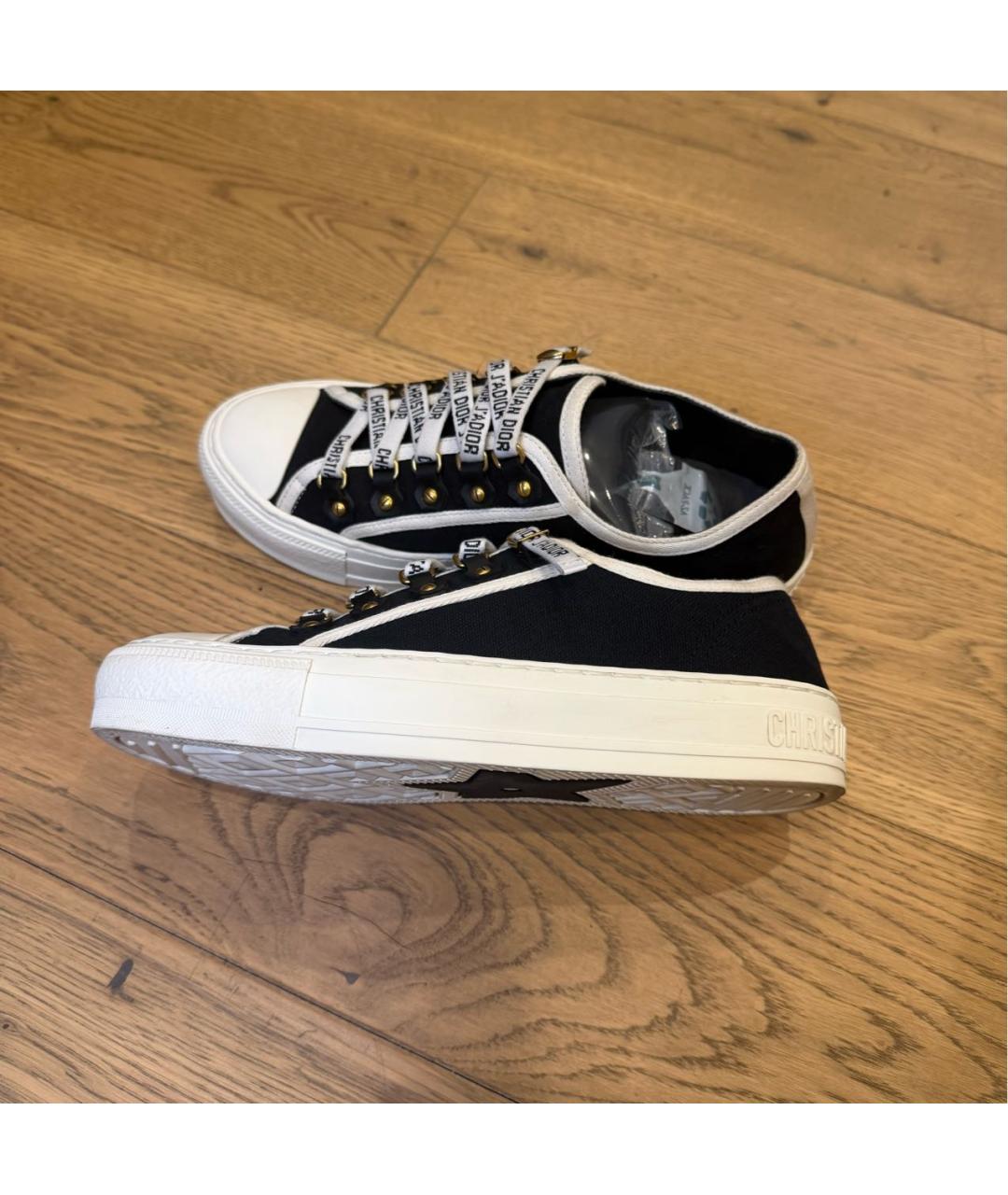 CHRISTIAN DIOR Черные текстильные кеды, фото 4