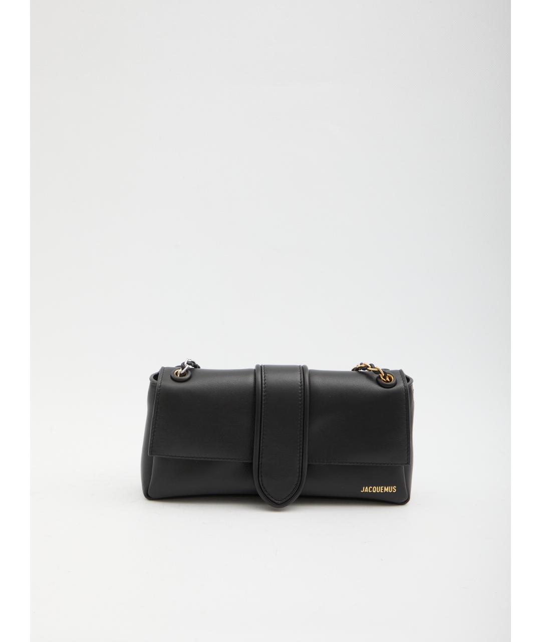 JACQUEMUS Черная кожаная сумка через плечо, фото 5