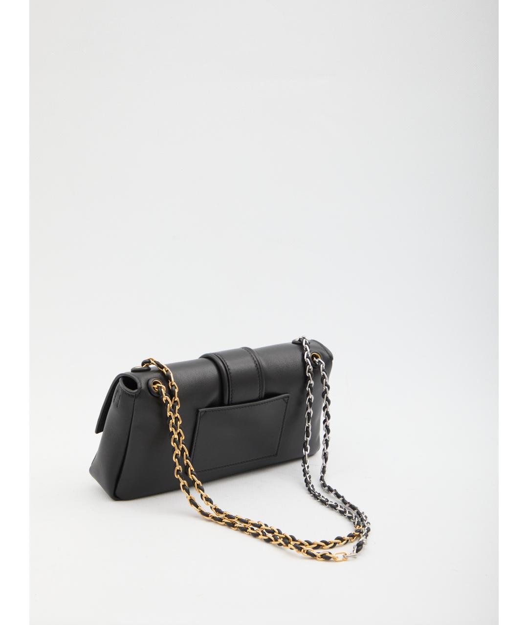 JACQUEMUS Черная кожаная сумка через плечо, фото 2