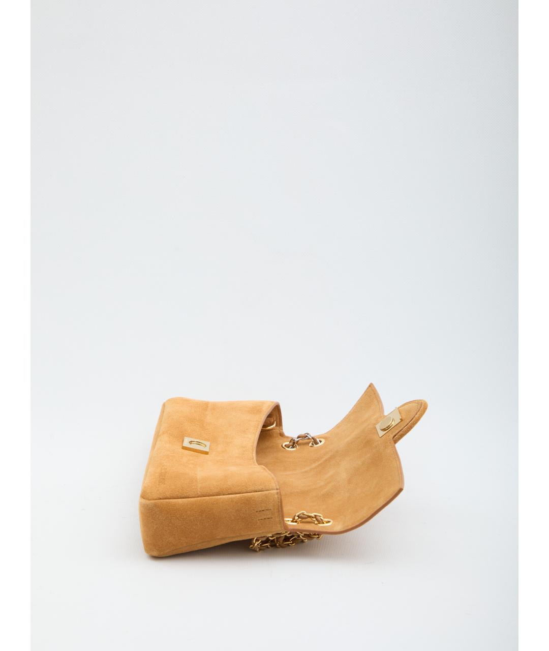 JACQUEMUS Бежевая замшевая сумка через плечо, фото 4