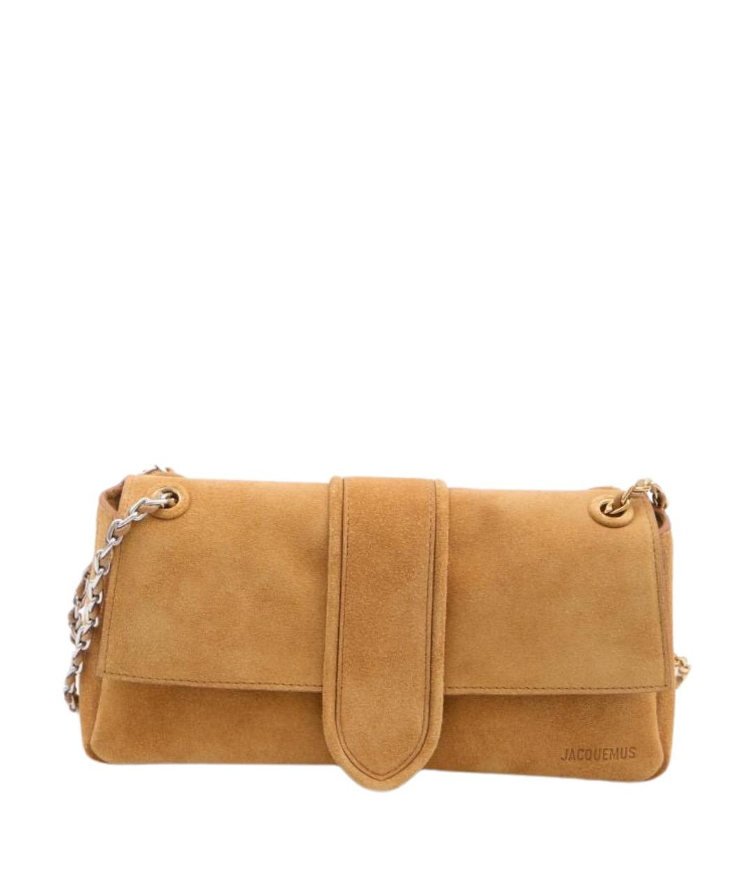 JACQUEMUS Бежевая замшевая сумка через плечо, фото 1