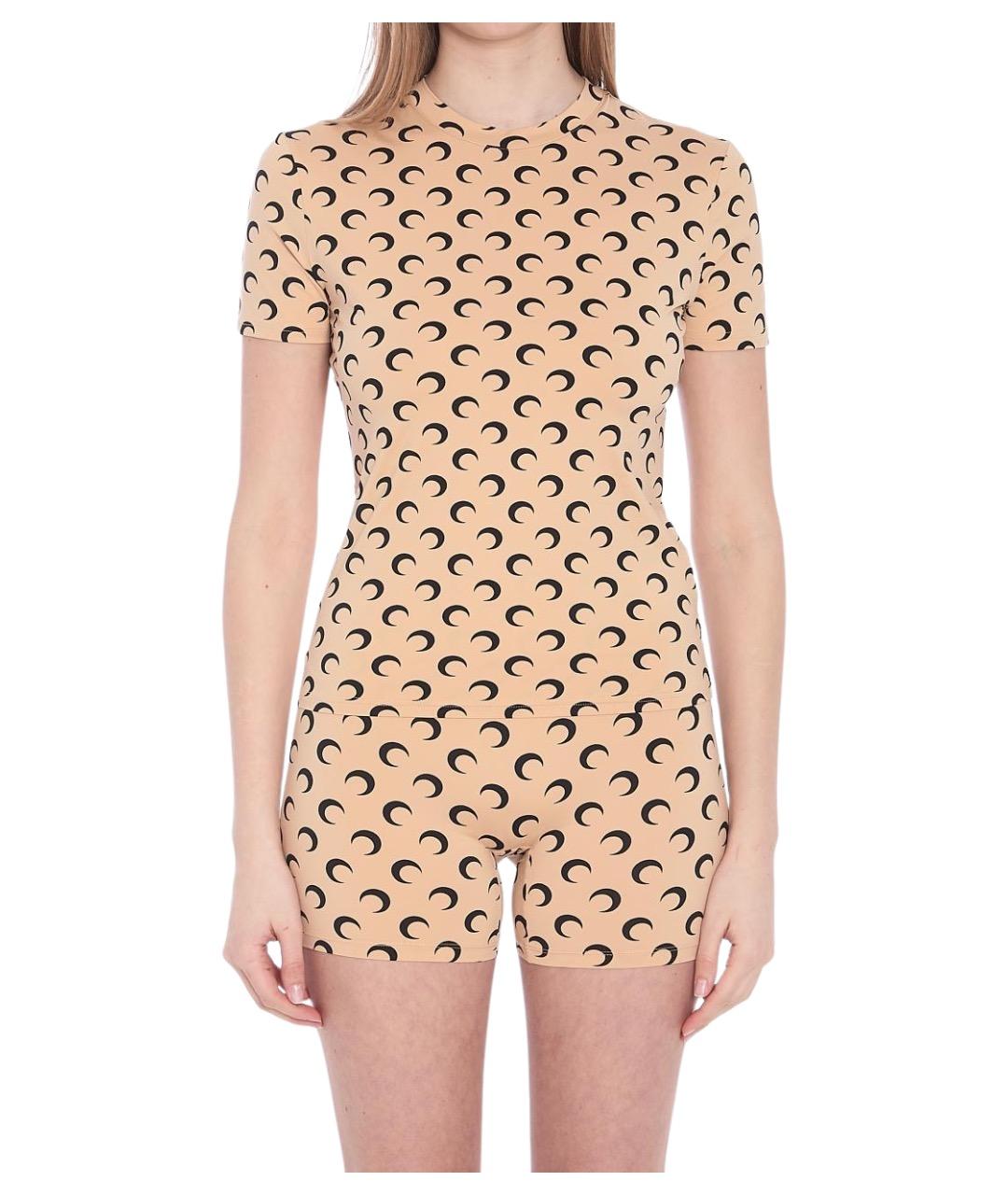 MARINE SERRE Бежевая полиамидовая футболка, фото 1