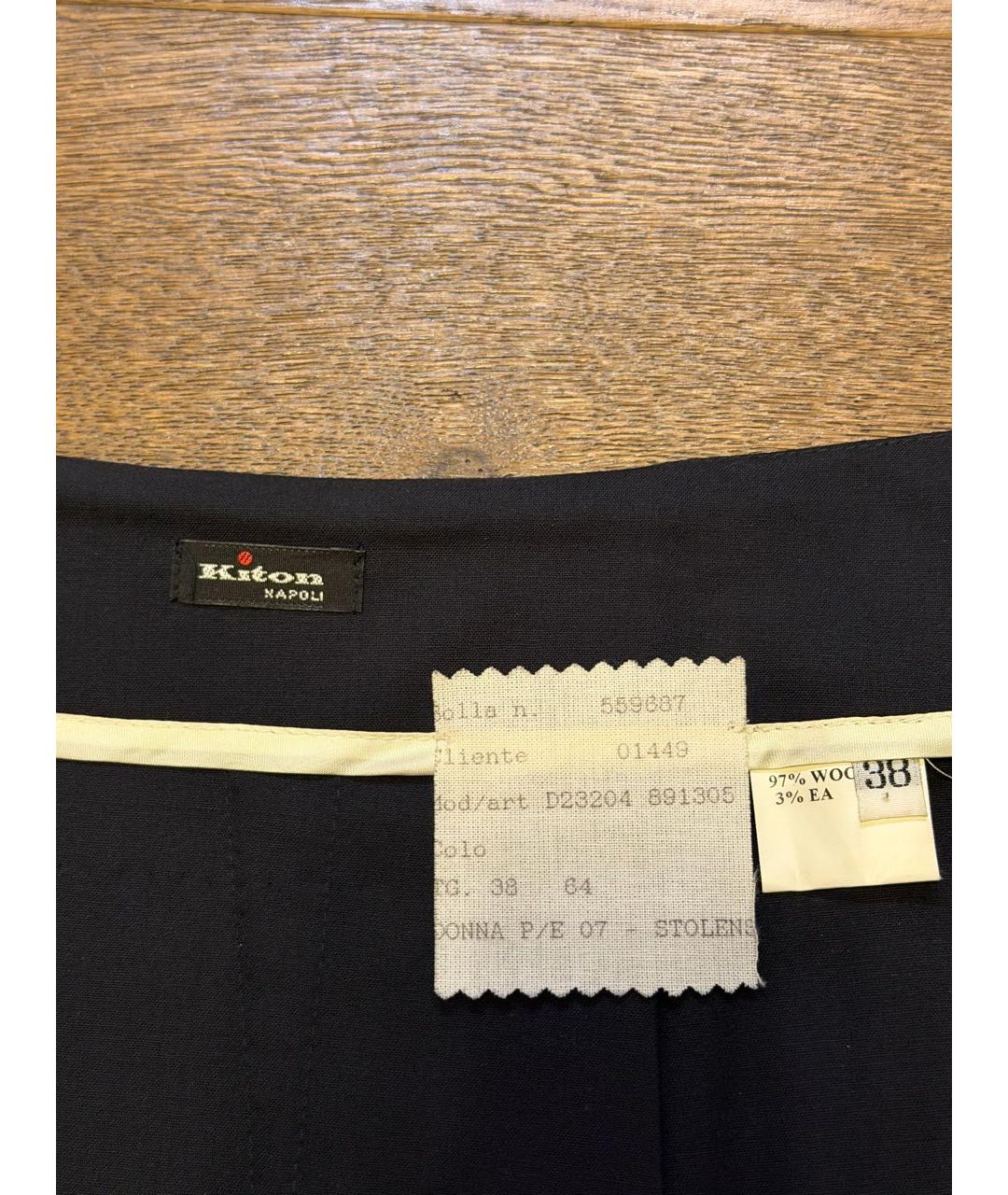 KITON Темно-синие шерстяные шорты, фото 3